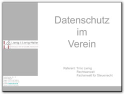 Vortrag Datenschutz im Verein vom 15.06.2018